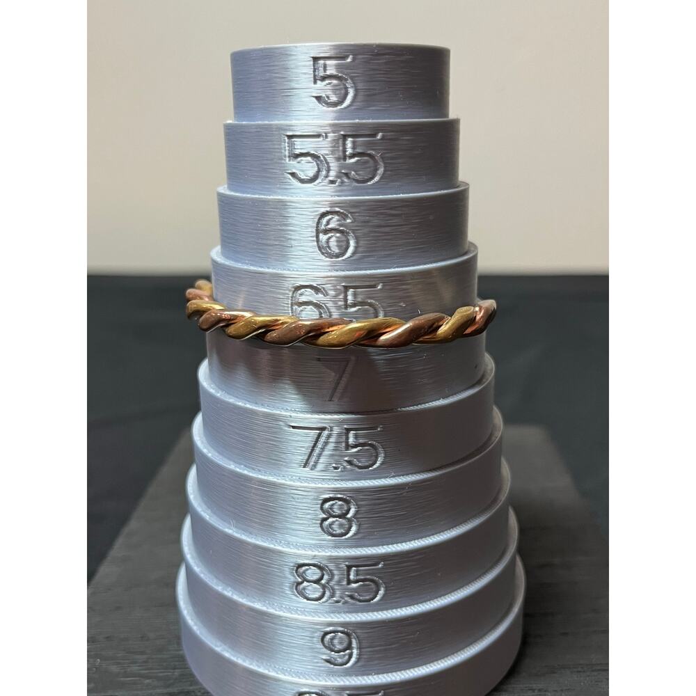 Twisted Brass 7" Cuff Bracelet Mixed Metal Boho Artisan Marked B3 - Picture 6 of 8